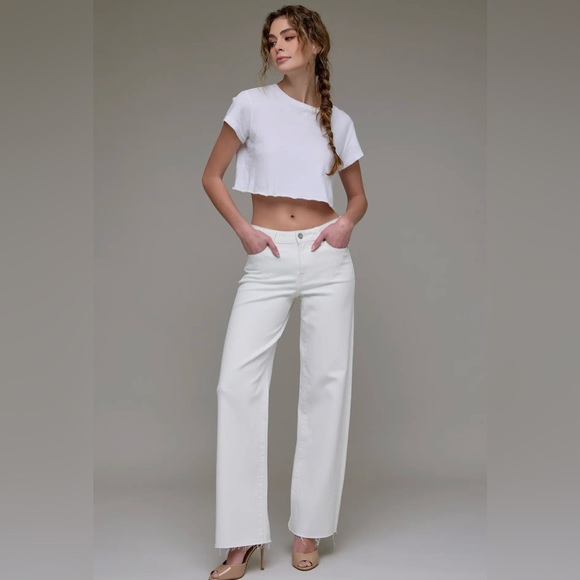 Hidden Denim White Wide Leg Dad Jean - Picture 6 of 8